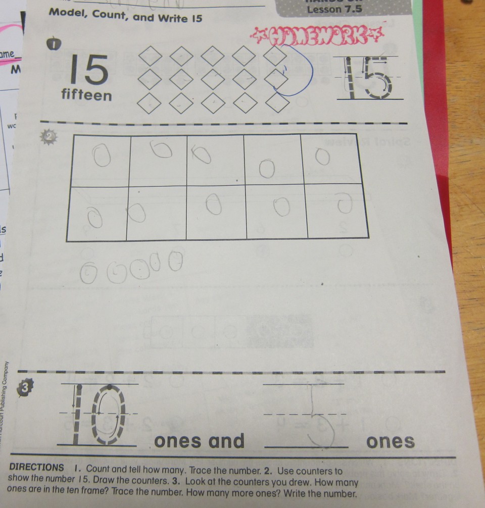 Kindergarten math worksheet