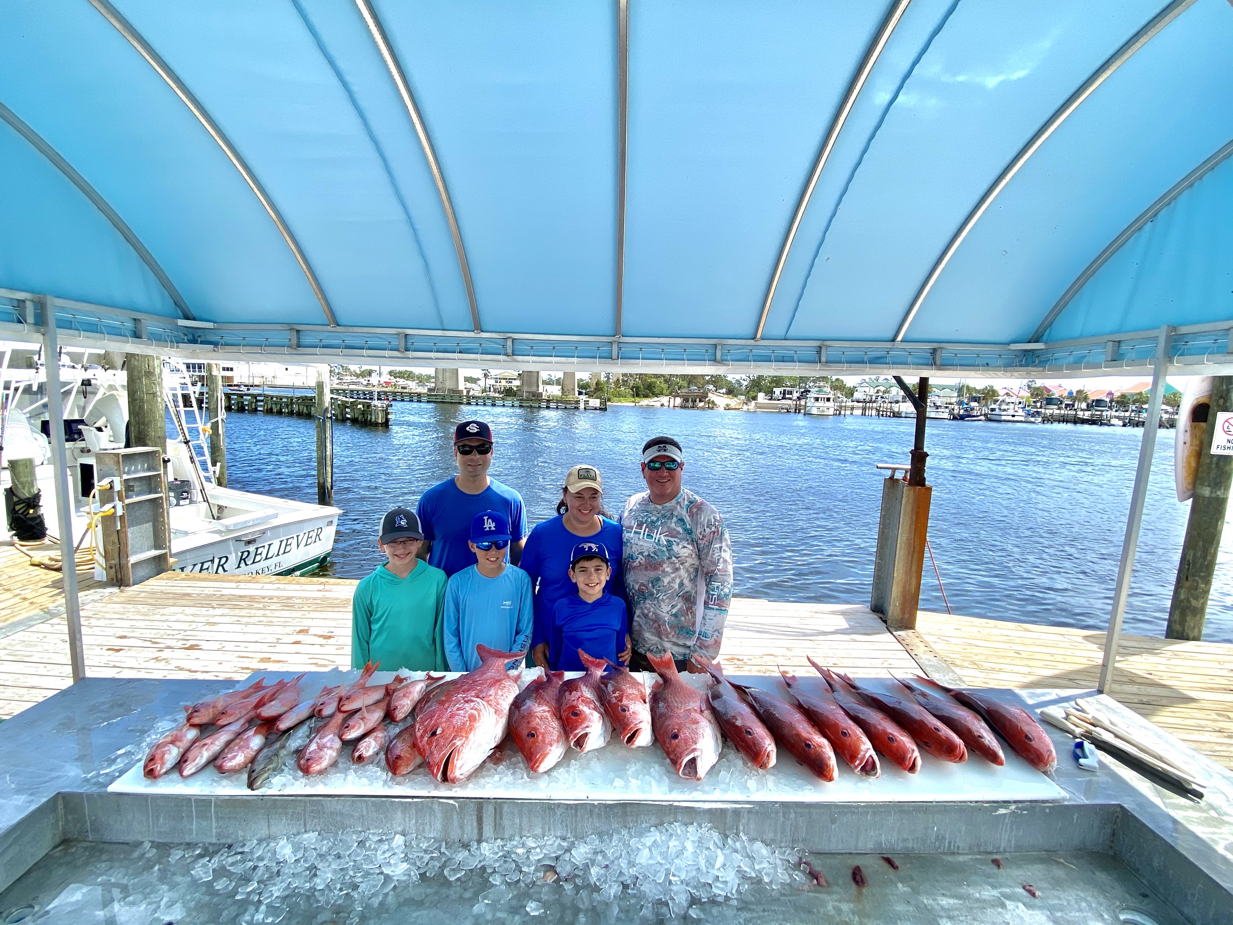 Happy Family with Big Catch of Red Snappers and Mingos!!!