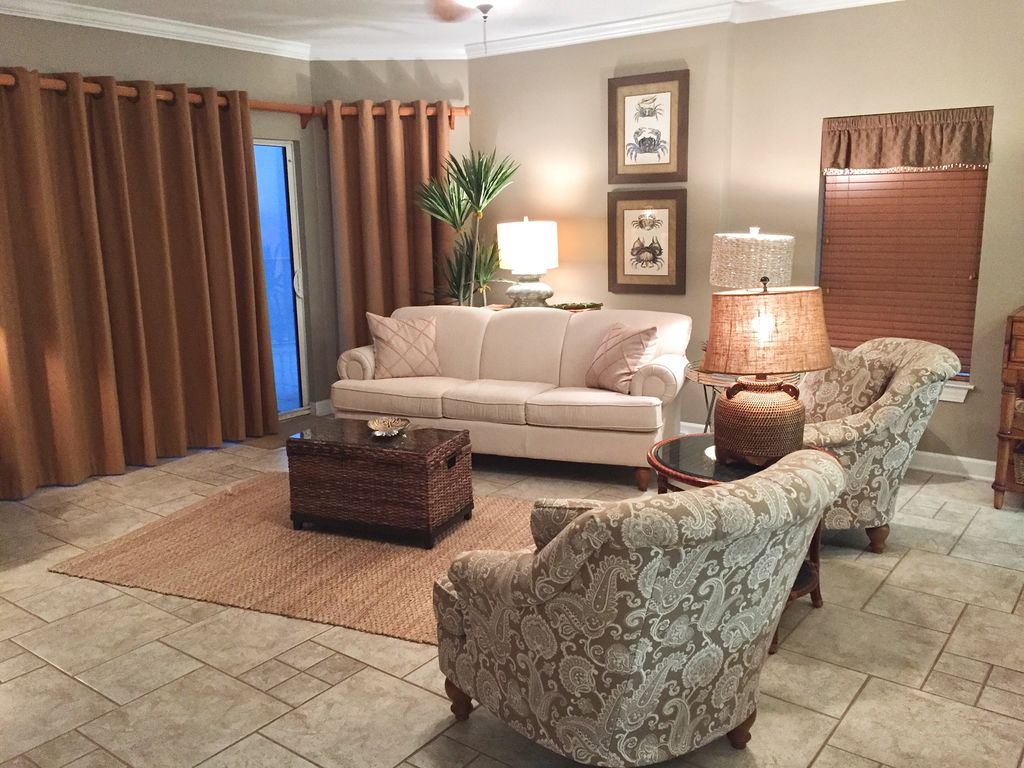 Another View of Spacious Living Room opening to Gulf View Balcony