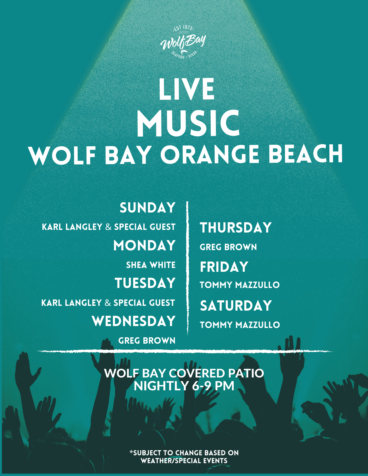 Live Entertainment at Wolf Bay Orange Beach