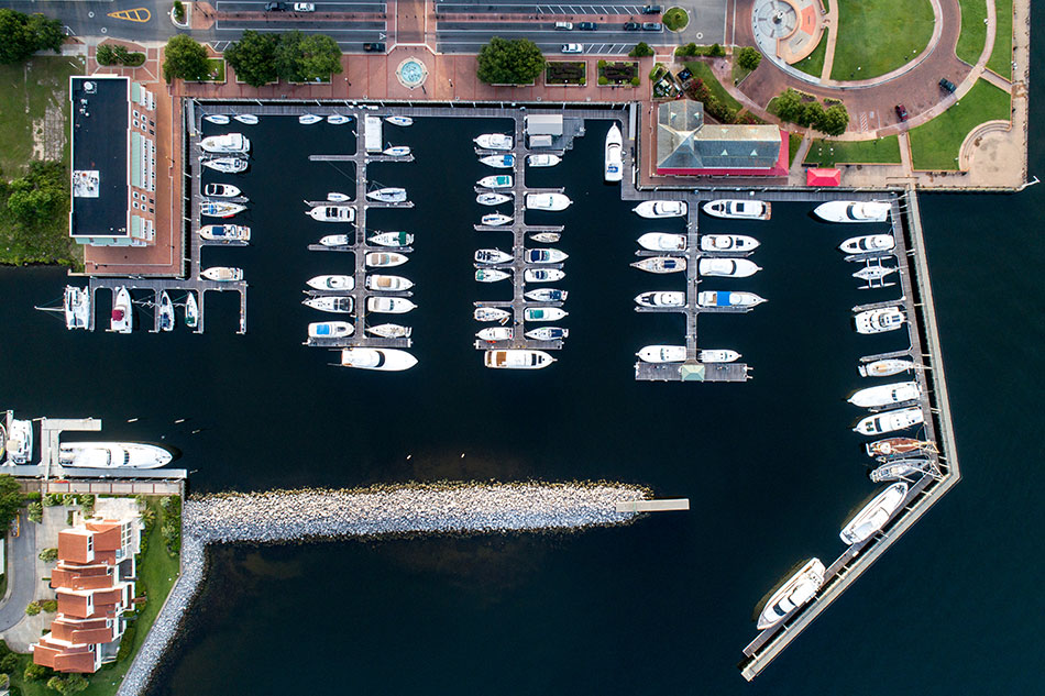 Palafox Marina dock over water view