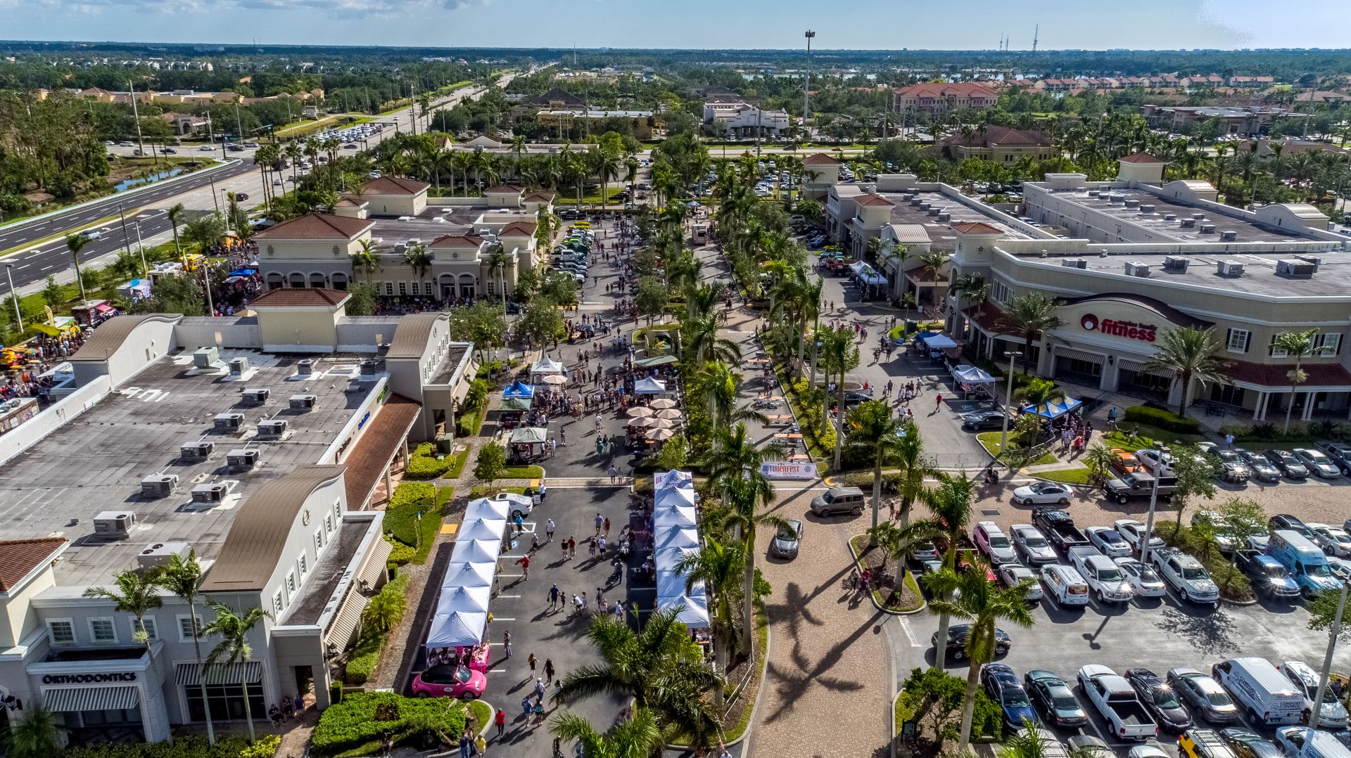 Aerial view of the festival