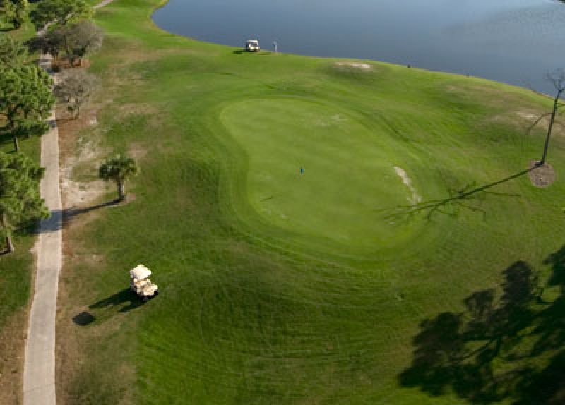 Aerial view of a golf course