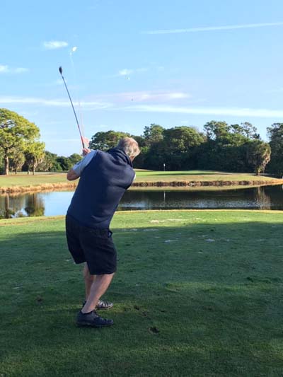 Golfer Mid-Swing