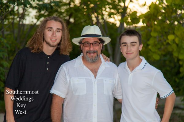 Father and sons pose for photos at Ft. Zachary Taylor by Southernmost Weddings Key West