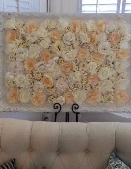 Floral decorated white vintage frame