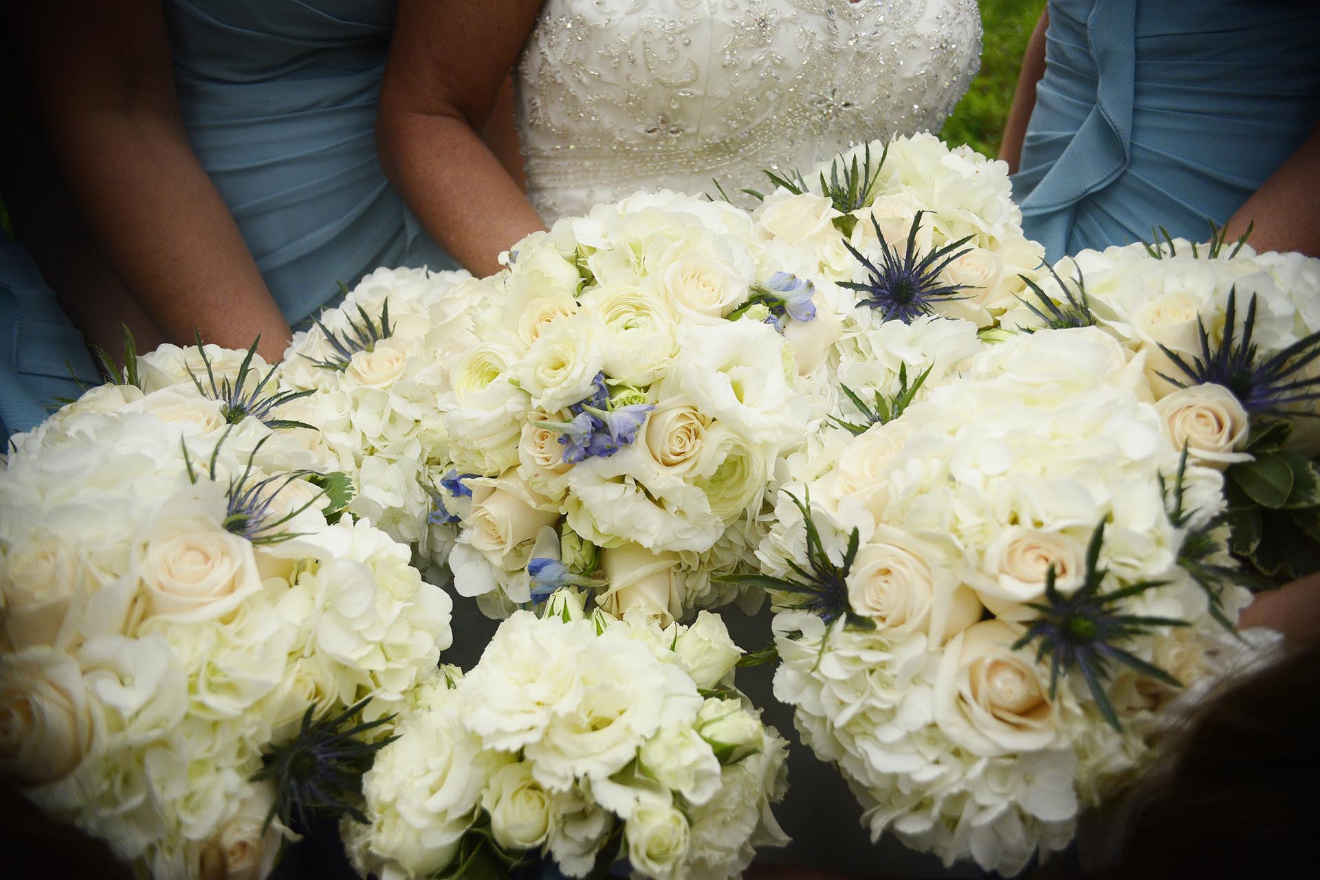 Flower arrangement at wedding
