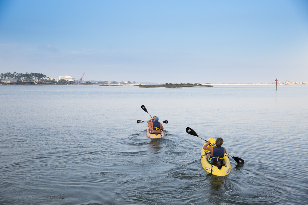 kayaking on the bay