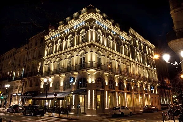 French building at night