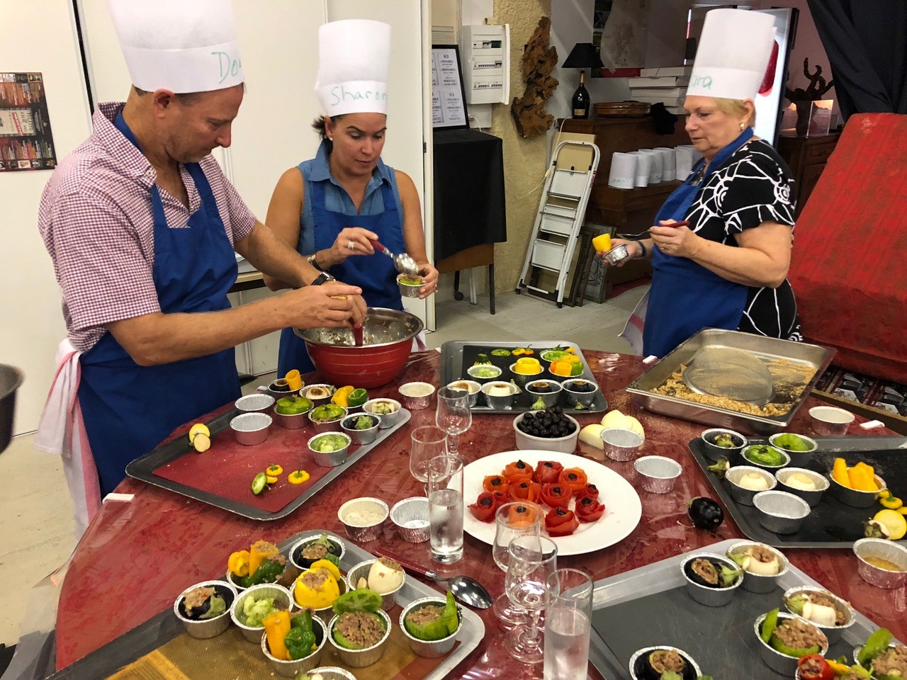 Guests learning how to prepare dishes