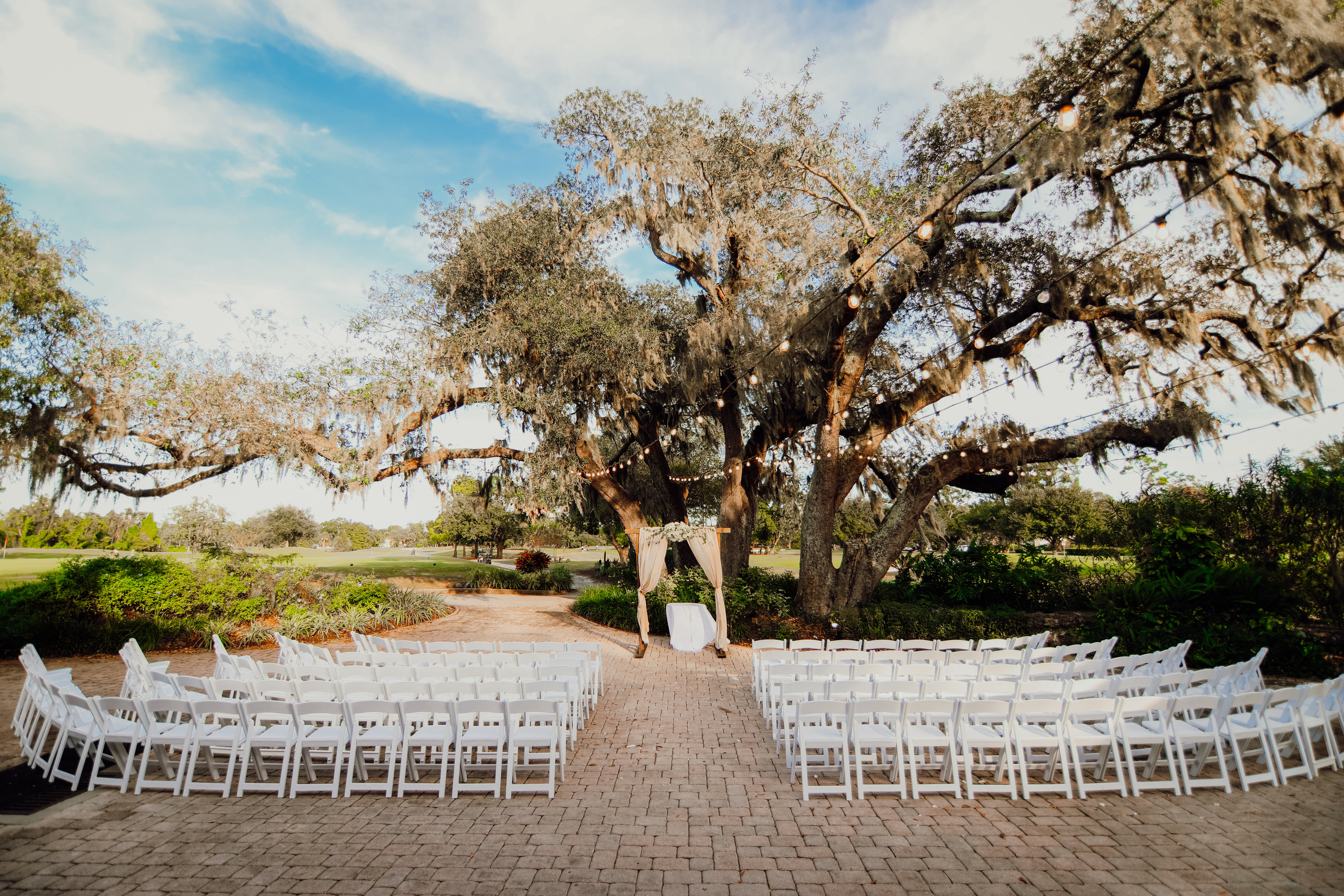 ceremony seating under tree