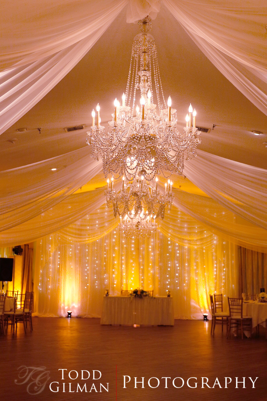 chandeliers in ballroom