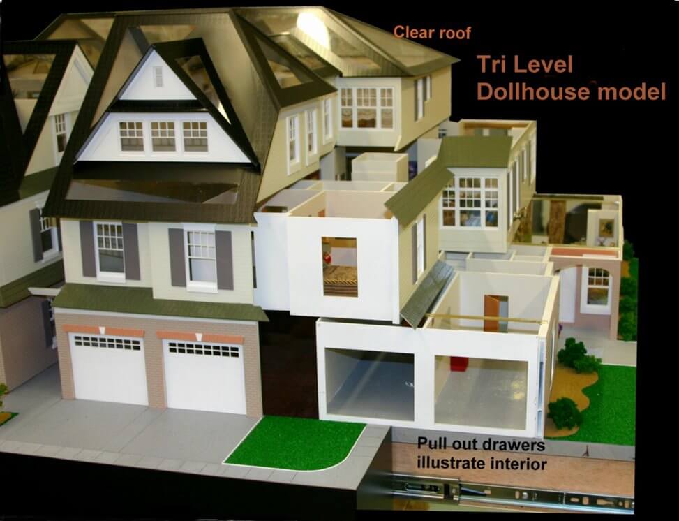 Tri Level Dollhouse Model