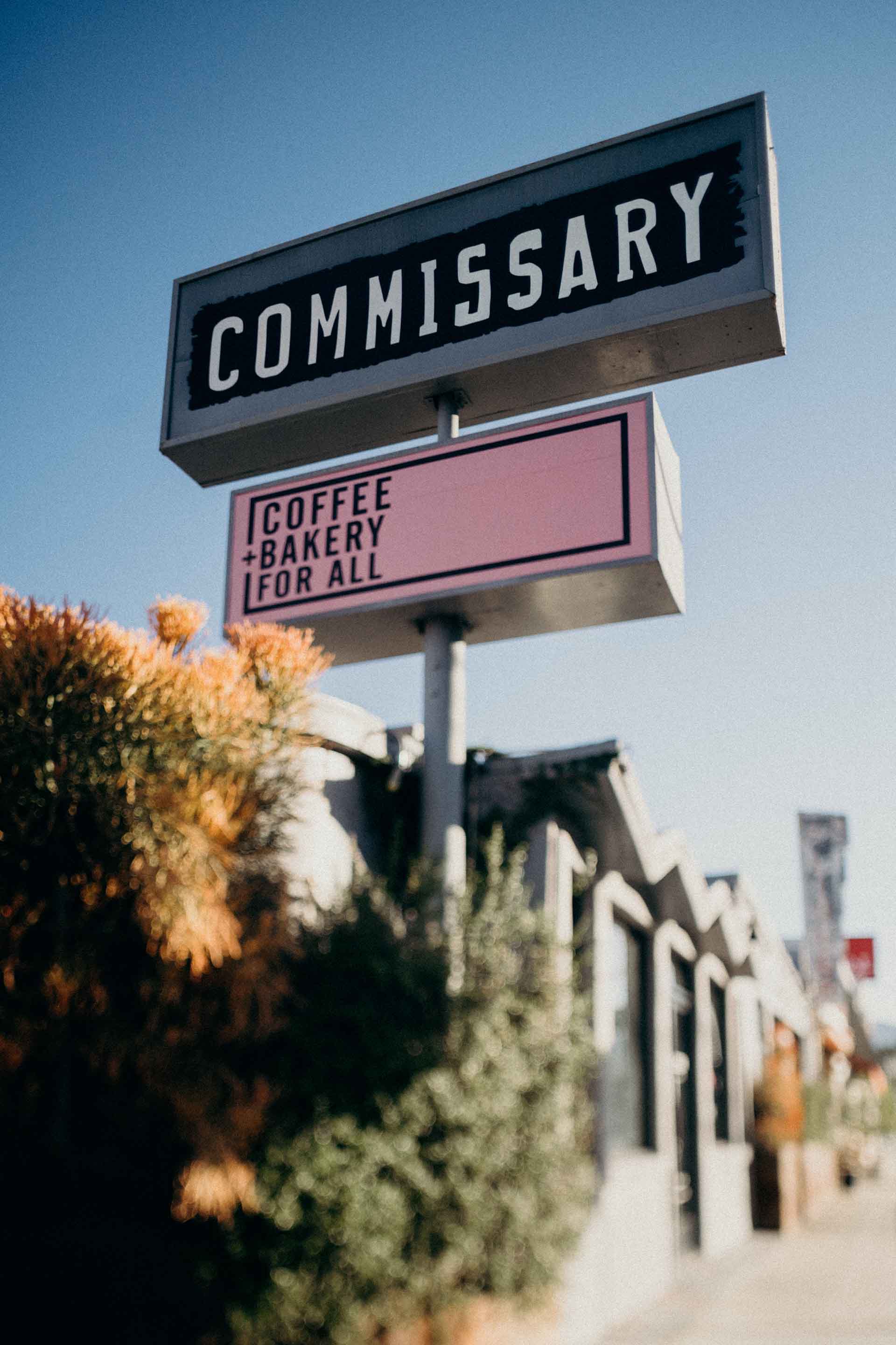 The Coffee Commissary sign in front of the Burbank location