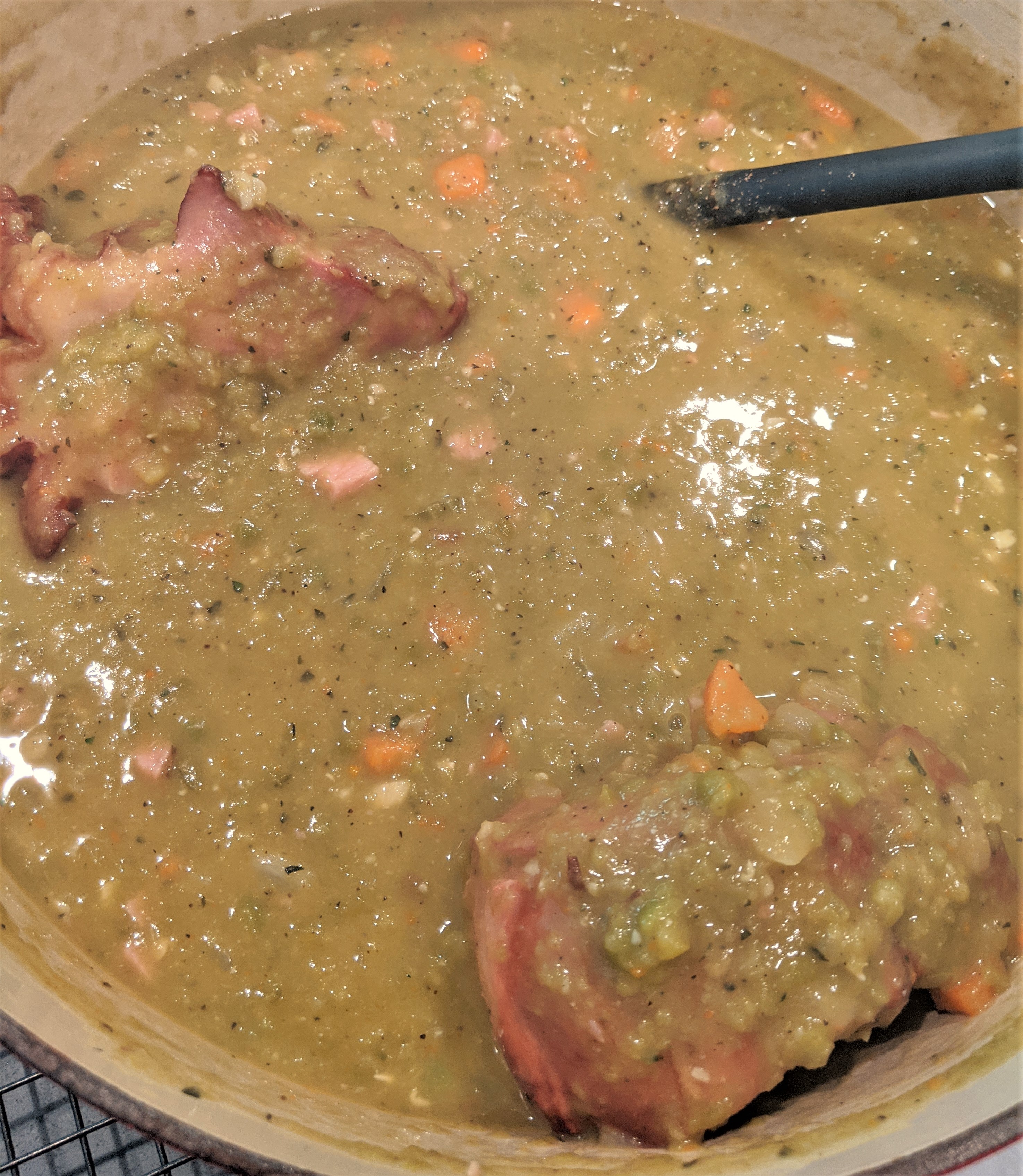 cookin ham in split pea soup