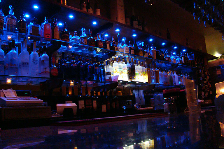 Back of the bar at Sunset Grille