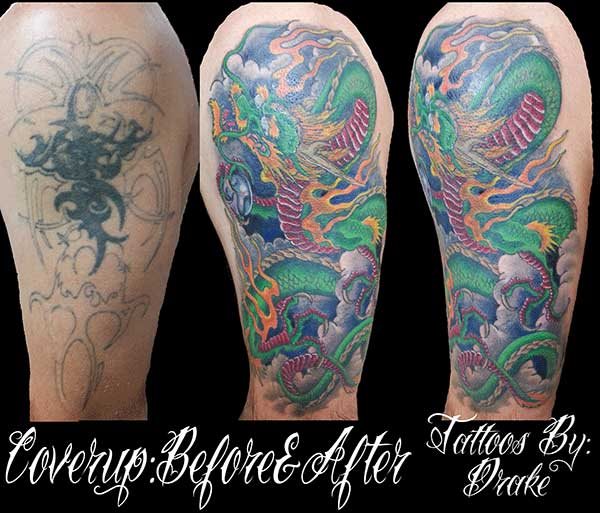Tribal Dragon Cover Up