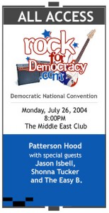 Ticket for the Rock for Democracy Event