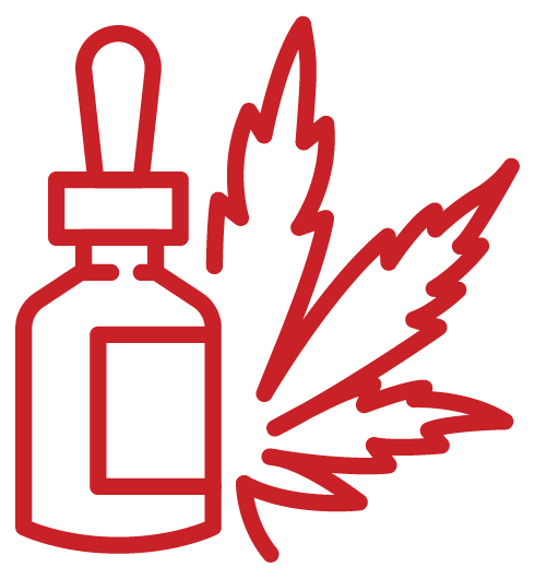 THC Cannabis leaf and Dropper 