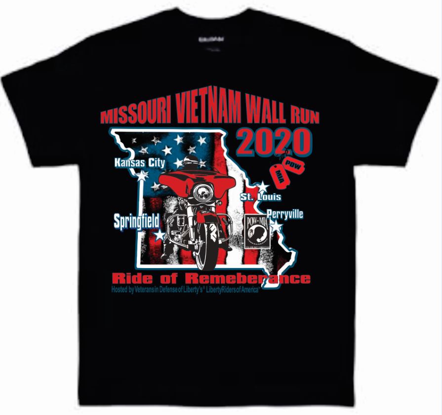 2020 Run to the Wall Tee Shirts 2XL