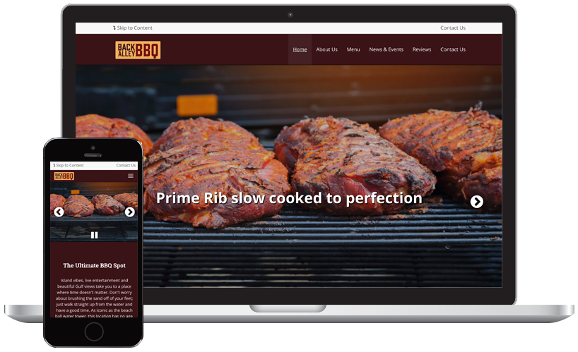 three page website for a restaurant
