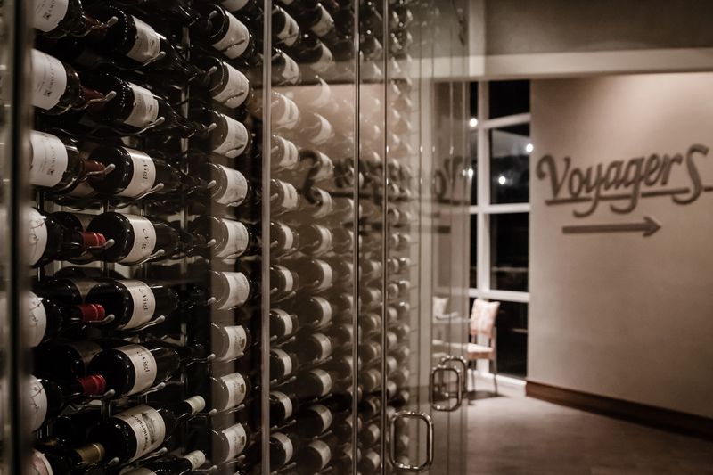 wine cellar at Voyagers restaurant