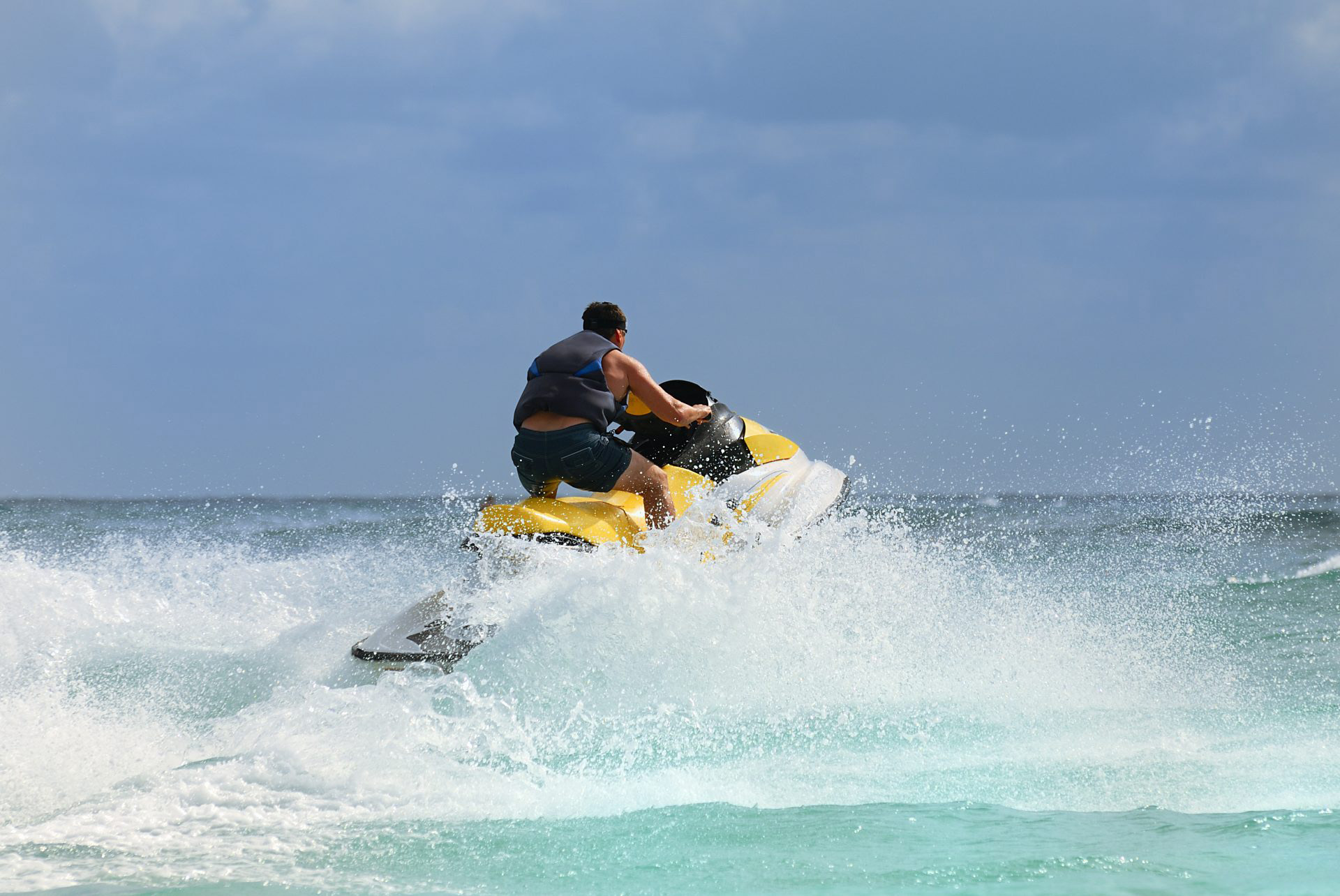 jet-skier jumping a wave