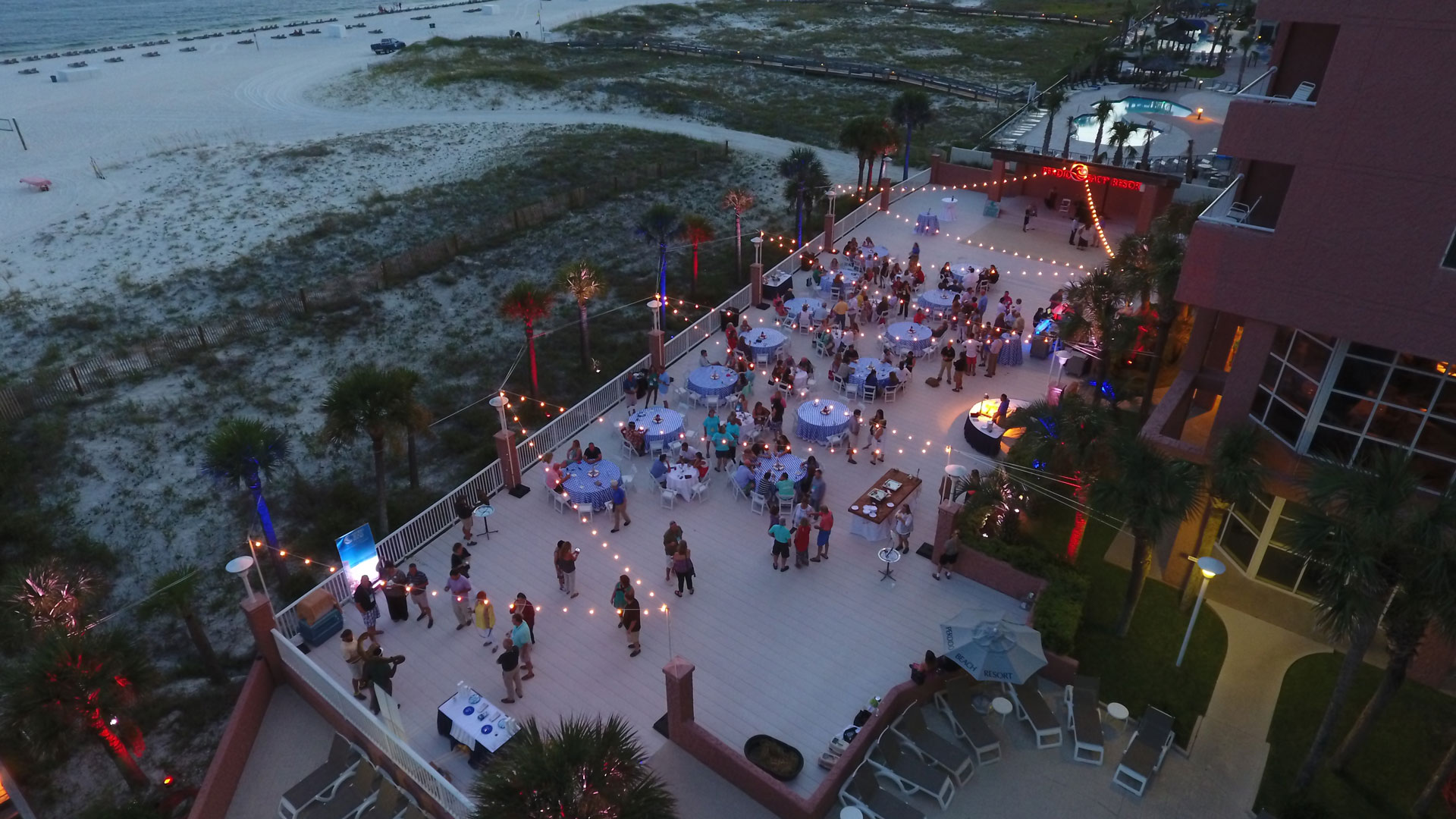 evening party at Paradise Beach Deck