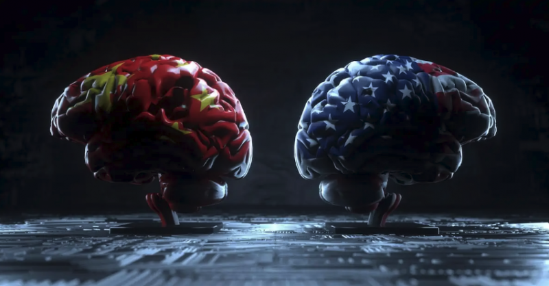 America Out Loud article thumbnail of a china painted brain and a USA painted brain