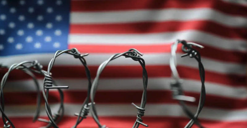 Screenshot of American Flag with Barb Wire from America Out Loud Article