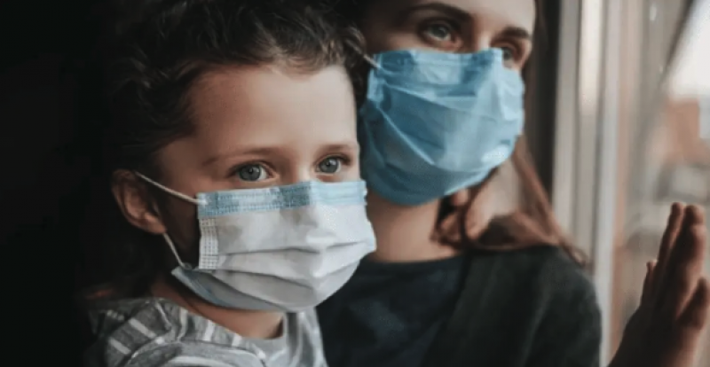 Thumbnail from America Out Loud PULSE of child and mom wearing masks